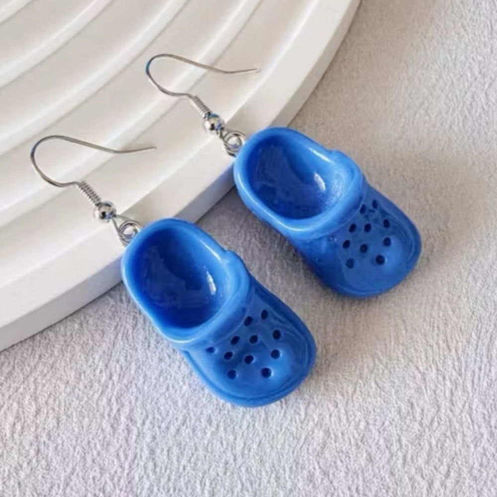 Blue Clog Earrings - Picture 2 of 3